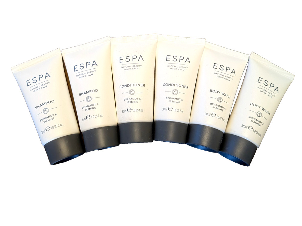 2-SETS Espa Bergamot & Jasmine Shampoo, Conditioner, Body Wash 30ml Each TRAVEL